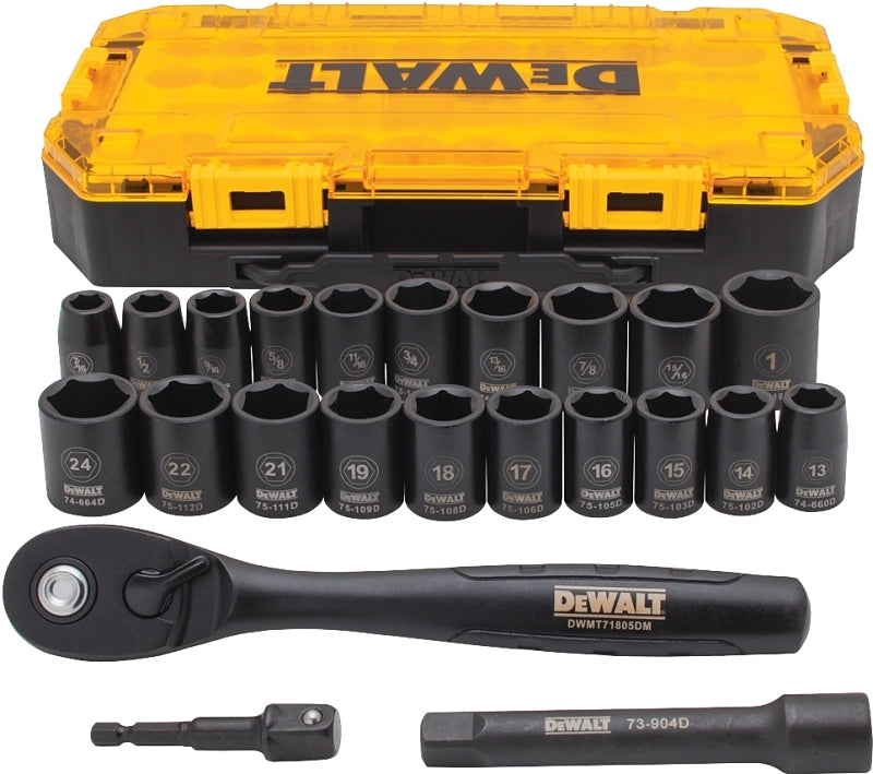 DEWALT DEWALT DWMT74739 Socket Set, CR-440 Steel, Black Oxide, Specifications: 1/2 in Drive Size TOOLS DEWALT