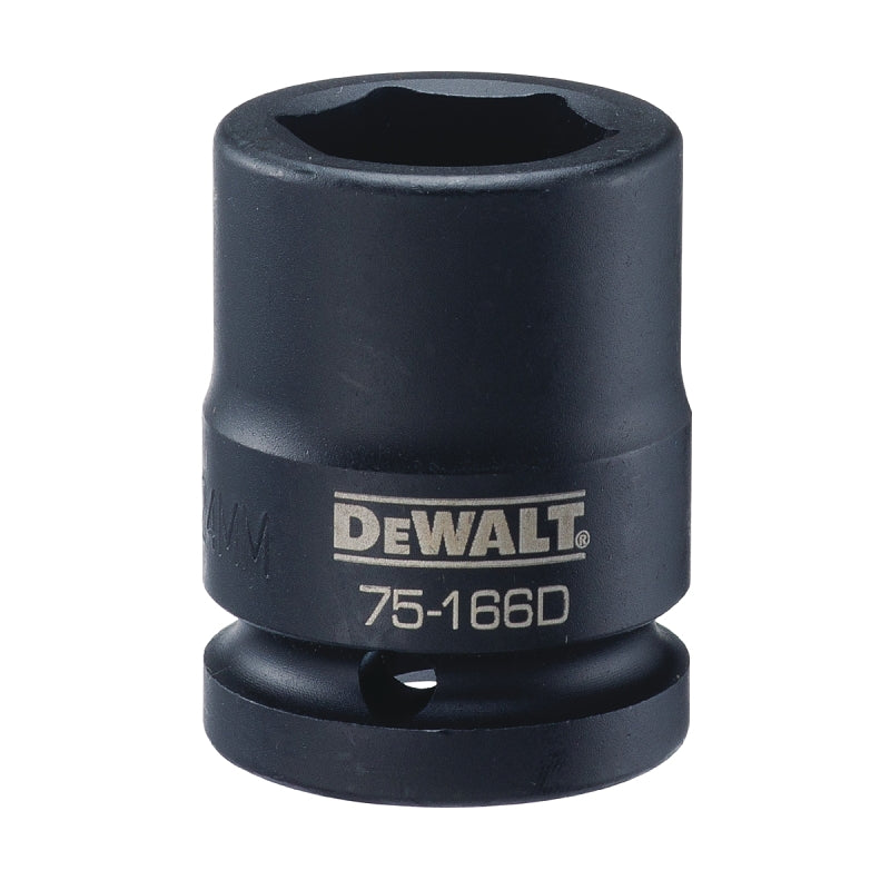 DEWALT DEWALT DWMT75166OSP Impact Socket, 24 mm Socket, 5/8 in D Socket, 3/4 in Drive, 6-Point, CR-440 Steel, Black Oxide TOOLS DEWALT