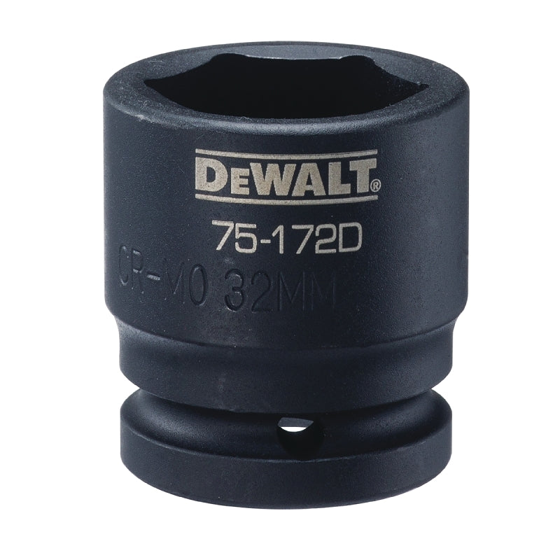 DEWALT DEWALT DWMT75172OSP Impact Socket, 32 mm Socket, 7/8 in D Socket, 2-7/32 in OAL, 3/4 in Drive, 6-Point, CR-440 Steel TOOLS DEWALT