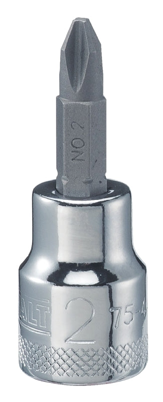 DEWALT DEWALT DWMT75447OSP Phillips Screwdriver Bit Socket, #2 Tip, 3/8 in Drive, Chrome Vanadium, Polished Chrome Vanadium TOOLS DEWALT