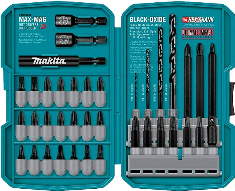 MAKITA Makita T-01373 Drill/Drive Set, 38-Piece, Steel, Black Oxide TOOLS MAKITA