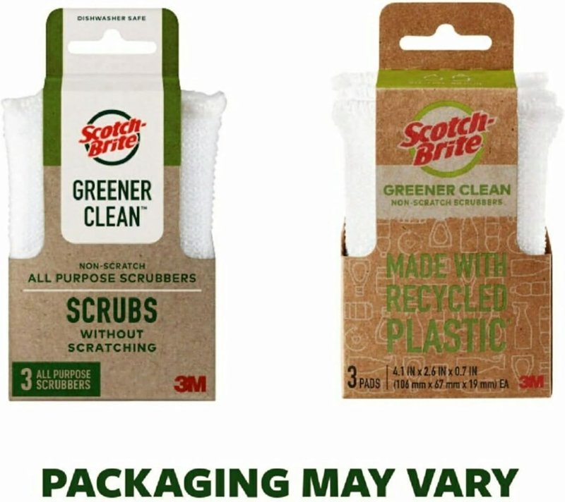 SCOTCH-BRITE Scotch-Brite Greener Clean Series 92773 Non-Scratch Scrubber, Plastic Abrasive, 4.1 in L, 2.6 in W, Multi-Color CLEANING & JANITORIAL SUPPLIES SCOTCH-BRITE
