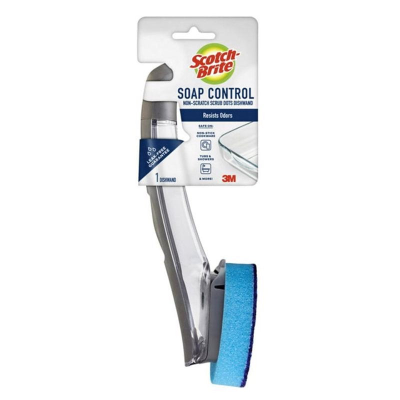 SCOTCH-BRITE Scotch-Brite 451A-4 Dishwand, 11-1/4 in L, 4 in W, Blue/Clear CLEANING & JANITORIAL SUPPLIES SCOTCH-BRITE