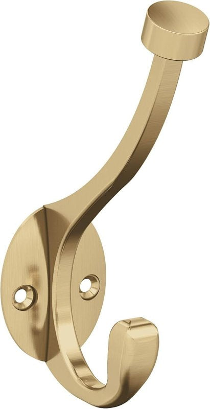 AMEROCK Amerock Adare Series H55465BBZ Double Prong Wall Hook, 11/16 in W, Zinc, Golden Champagne, 25 lb, 3-5/16 in Projection