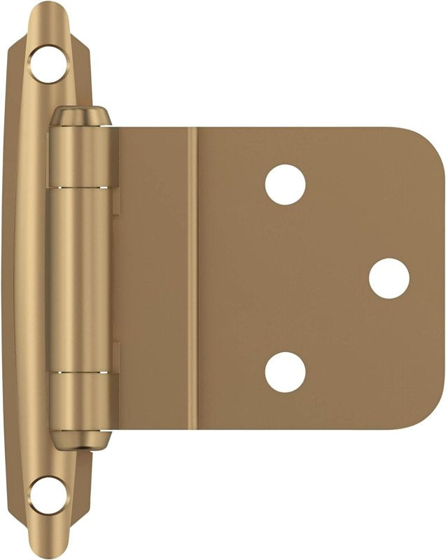AMEROCK Amerock BPR3428CZ Cabinet Hinge, 105 deg Hinge Opening, 3/8 in Inset, Self-Closing Close, Champagne Bronze