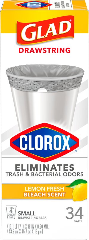 GLAD Glad 79314 Kitchen Trash Bag, 4 gal, Polyethylene, Gray