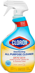 CLOROX Clorox 60044 Disinfecting All-Purpose Cleaner, 32 oz, Crisp Lemon