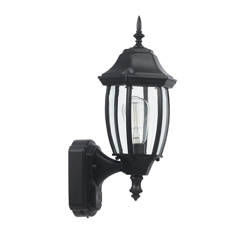 GLOBE ELECTRIC globe Ashford 60000002 Motion-Sensing Wall Lantern, LED Lamp, Black Fixture, Matte Black Fixture ELECTRICAL GLOBE ELECTRIC