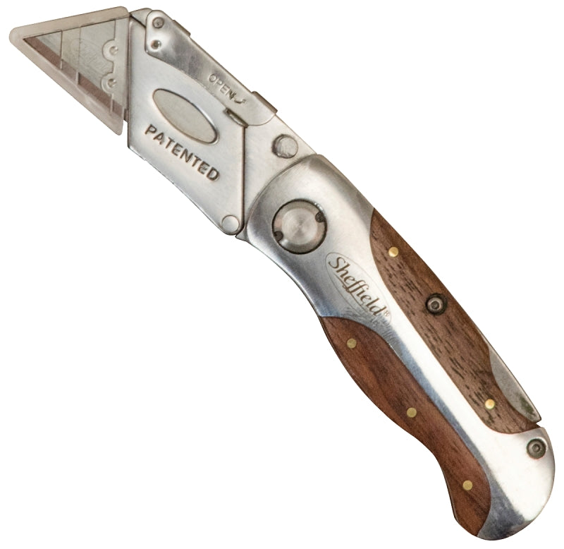 SHEFFIELD Sheffield 12115 Utility Knife, 2-1/2 in L Blade, Stainless Steel Blade, Curved Handle