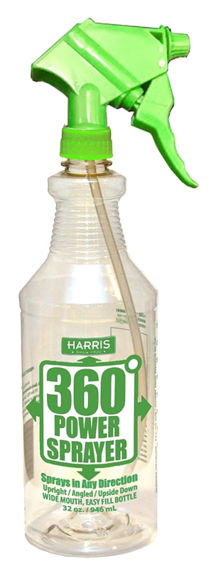 P.F. HARRIS MANUFACTURING Harris 360-32S Spray Bottle, 32 oz, Clear, Adjustable Nozzle, Plastic, 13-1/4 in OAH