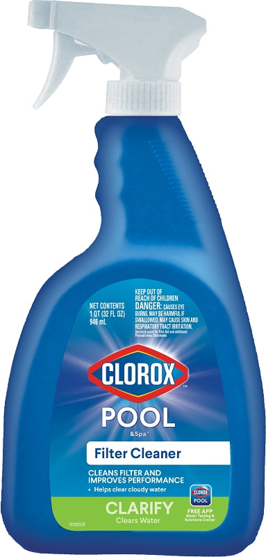 CLOROX Clorox 57232CLX Filter Cleaner, 32 oz Bottle, Liquid, Lemon, Yellow