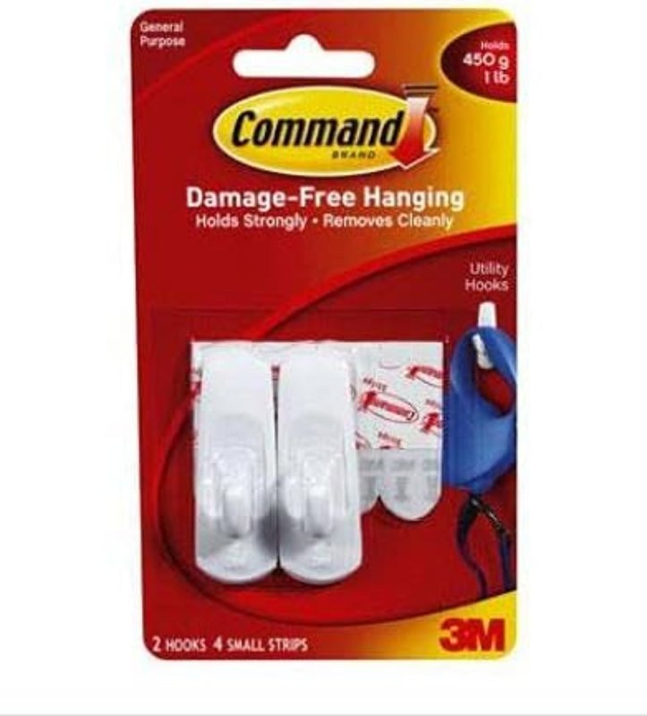 COMMAND Command 17002-ES Wall Hook, 450 g, 2-Hook, White