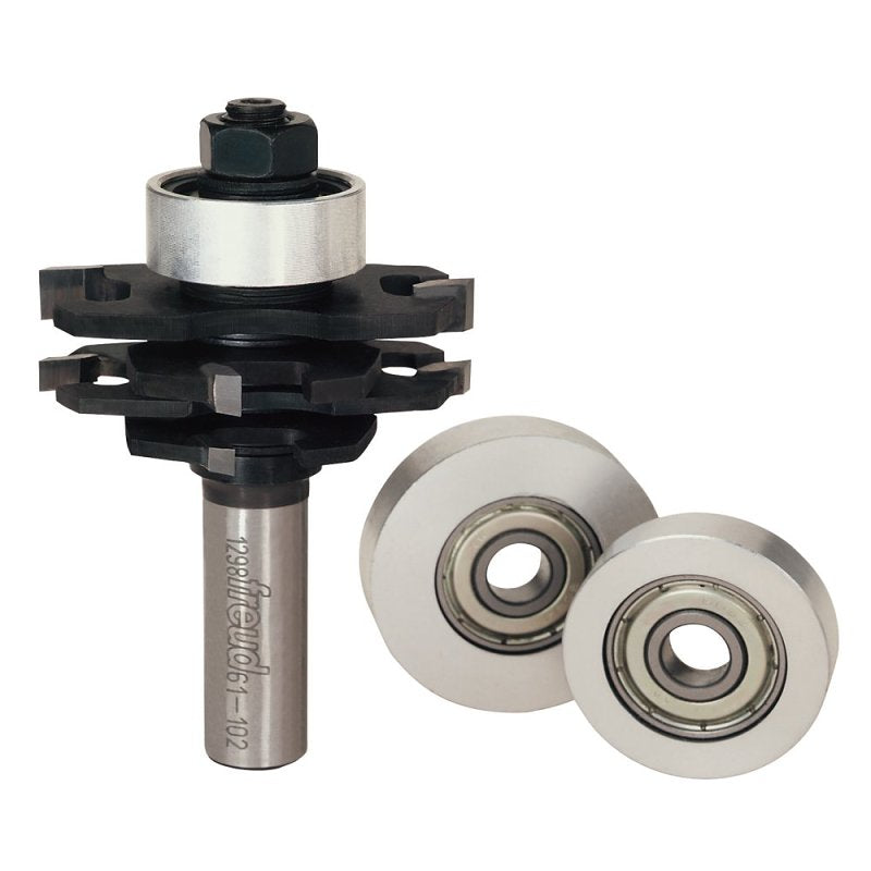 DIABLO Freud 61-102 Stacked Slotting Set, 2 in Dia Cutter, 1/8 to 23/32 in L Cutting, 3-1/4 in OAL, 1/2 in Dia Shank TOOLS DIABLO
