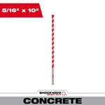 MILWAUKEE Milwaukee 48-20-9018 Hammer Drill Bit, 5/16 in Dia, 10 in OAL, Precision Ground, Wide Flute, 3-Flat Shank TOOLS MILWAUKEE