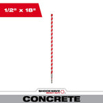 MILWAUKEE Milwaukee SHOCKWAVE Impact Duty 48-20-9032 Hammer Drill Bit with Power Tip, 1/2 in Dia, 18 in OAL, Wide Flute, 3/8 in Dia Shank TOOLS MILWAUKEE