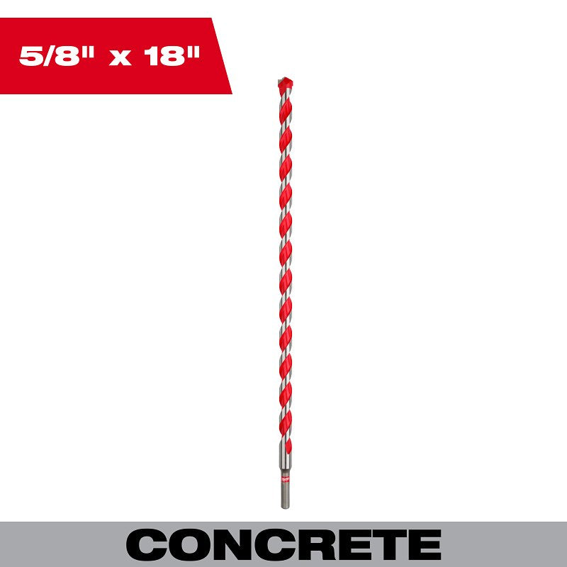 MILWAUKEE Milwaukee SHOCKWAVE 48-20-9042 Drill Bit, 5/8 in Dia, 18 in OAL, Precision Ground, Wide Flute, 0.37 in Dia Shank TOOLS MILWAUKEE