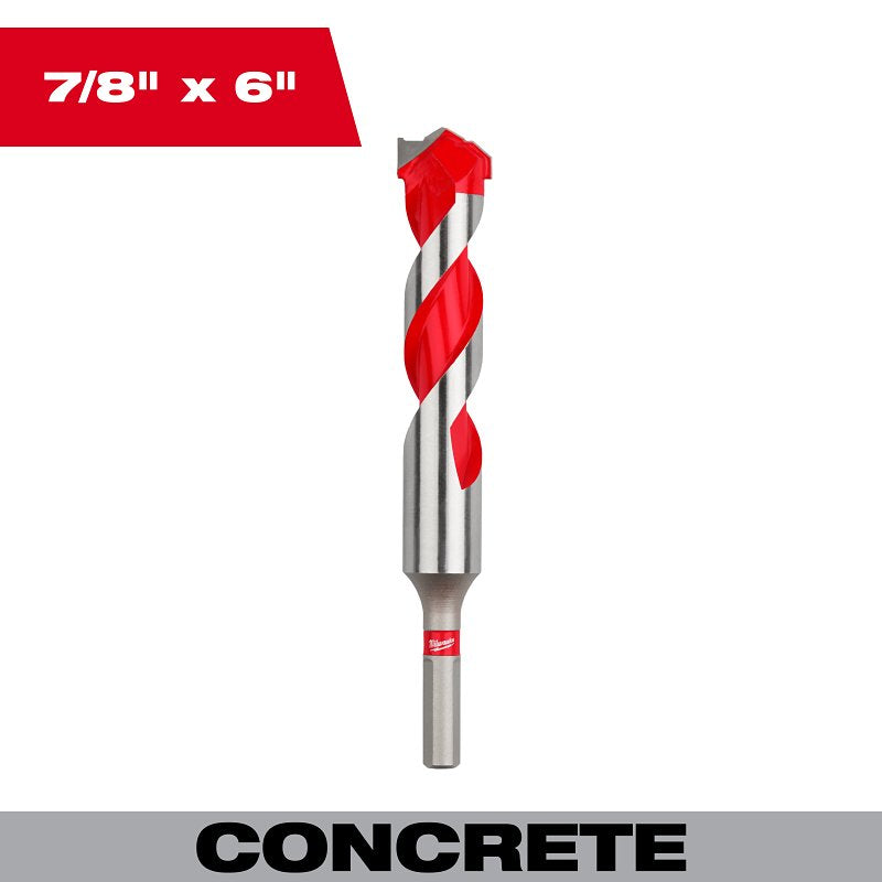 MILWAUKEE Milwaukee 48-20-9047 Hammer Drill Bit, 7/8 in Dia, 6 in OAL, 3-Flat Shank