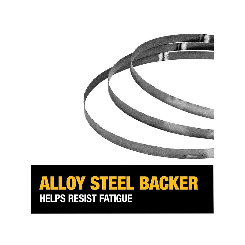 DEWALT DEWALT DW3983 Series Band Saw Blade, Applicable Materials: Low Alloy Steel, Non-Ferrous Metal, Wood, 1/2 in W, 18 TPI TOOLS DEWALT