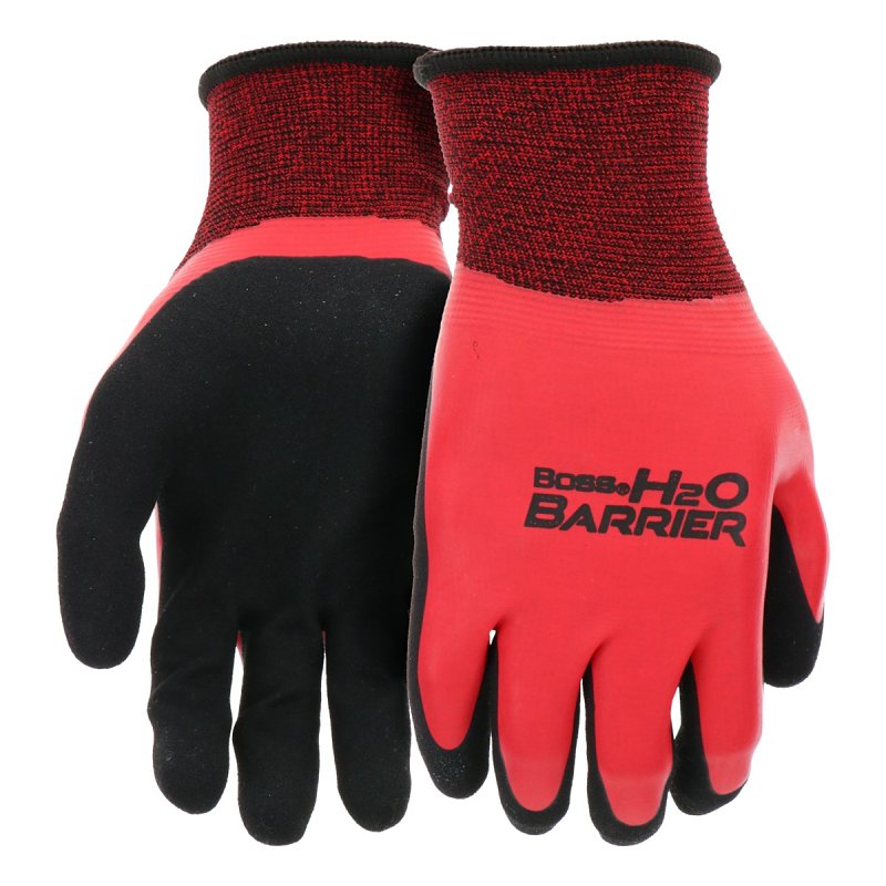 BOSS MFG Boss Tactile Grip H20 Barrier Series B32231-XL Gloves, Men's, XL, Elastic Knit Wrist, Slip-On Cuff, Latex Coating