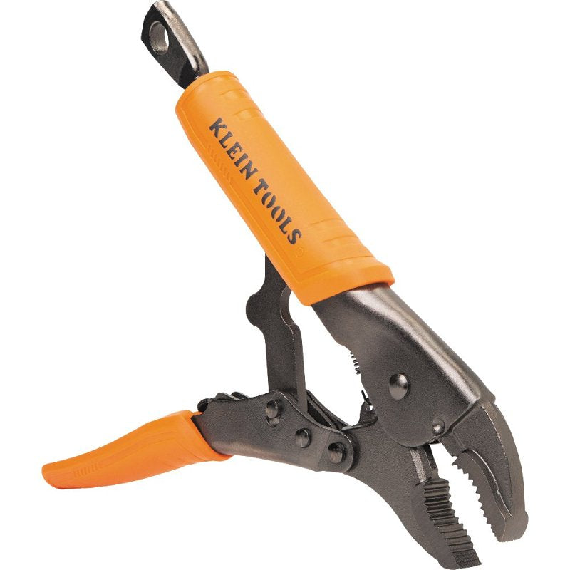 KLEIN Klein Tools 38602 Locking Plier, 9.7 in OAL, 2 in Jaw Opening, Black/Orange Handle, Molded Grip Handle, 1/2 in W Jaw