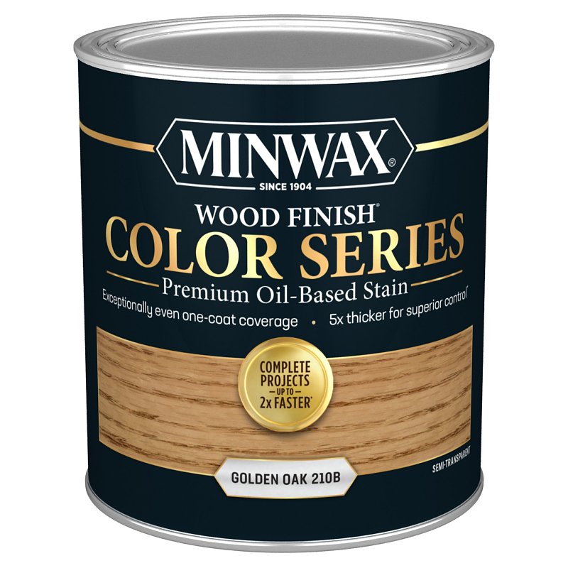 MINWAX Minwax Wood Finish Color Series 800001000 Interior Wood Stain, Semi-Transparent, Golden Oak, Liquid, 1 qt PAINT MINWAX