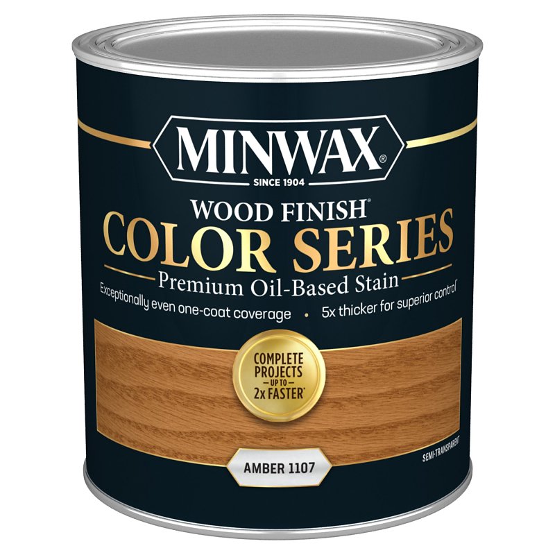 MINWAX Minwax Wood Finish Color Series 801180000 Interior Wood Stain, Semi-Transparent, Amber, Liquid, 1 qt PAINT MINWAX