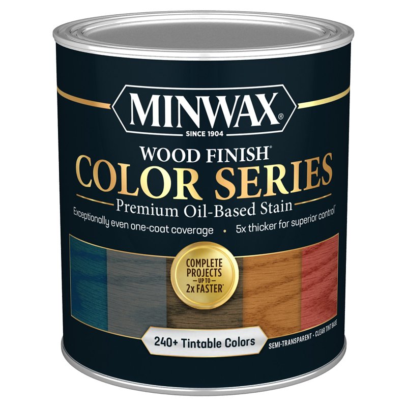 MINWAX Minwax Wood Finish Color Series 845000000 Interior Wood Stain, Semi-Transparent, Clear/Tint Base, Liquid, 1 qt PAINT MINWAX