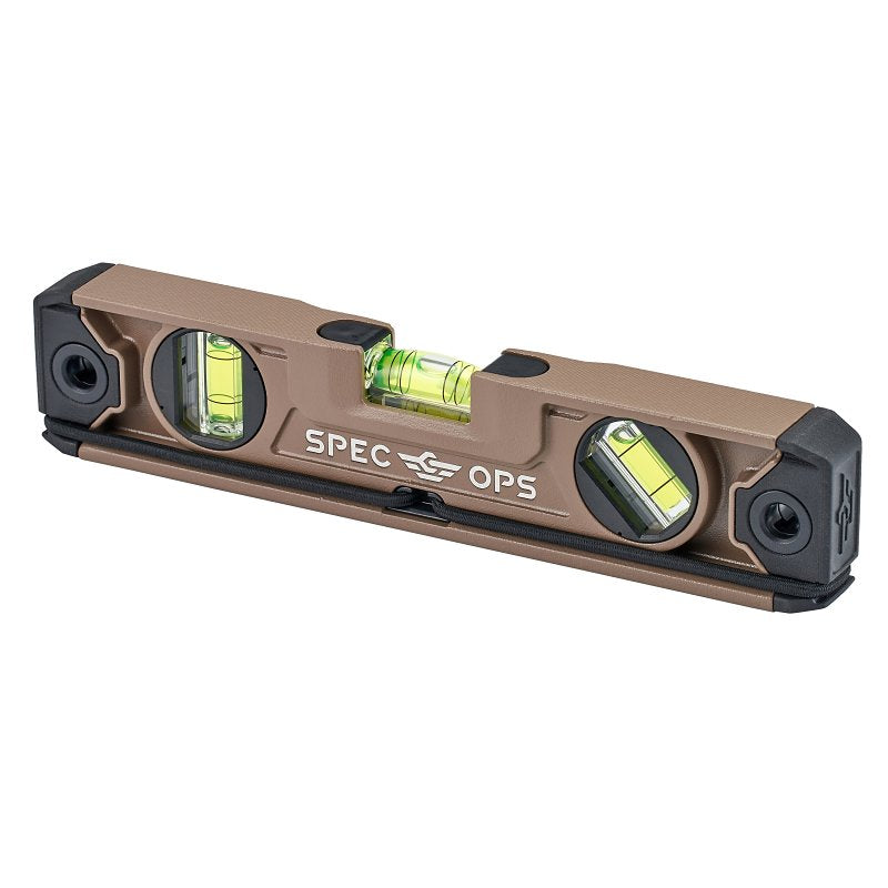 AMAX INC Spec Ops SPEC-TLEVEL Torpedo Level, 10 in L, 3-Vial, Magnetic, Aluminum, Black/Flat Dark Earth TOOLS AMAX INC