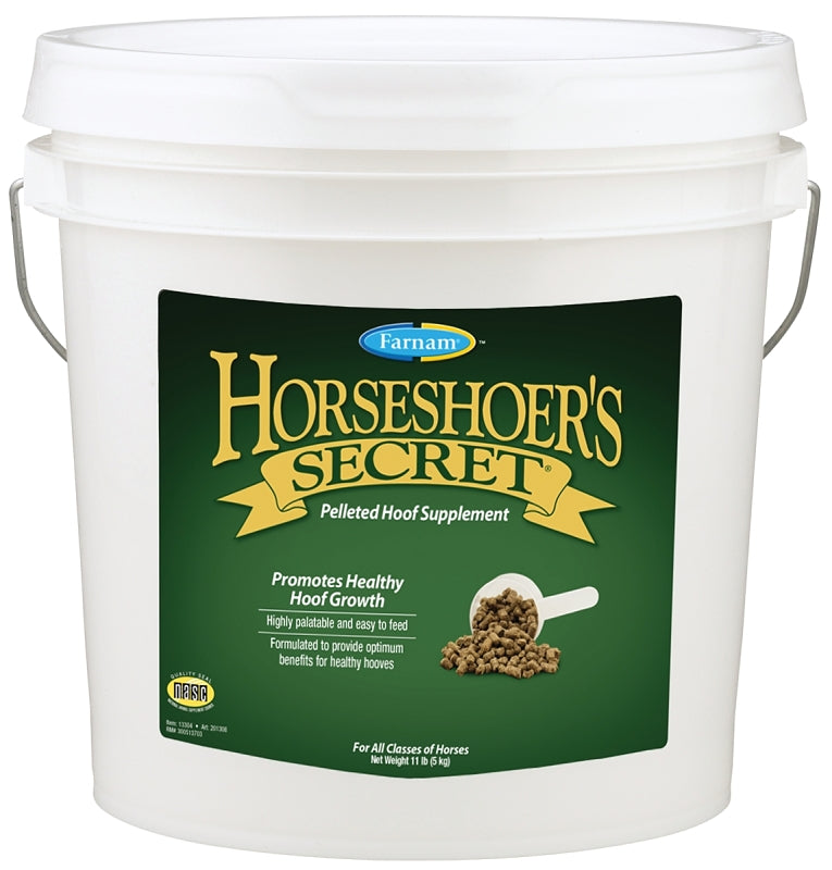 FARNAM Farnam Horseshoer's Secret 13304 Hoof Supplement, Adult Lifestage, Pellet, Artificial, Natural Flavor, 11 lb