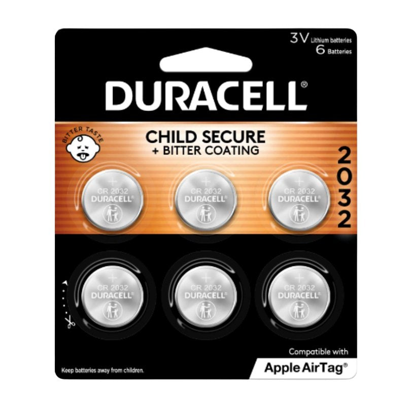 DURACELL Duracell DL2032B6PK Electronic/Thermometer/Watch Battery, 3 V Battery, 2032 Battery, Lithium