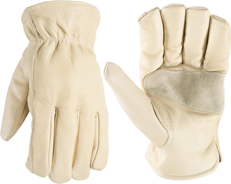 WELLS LAMONT Wells Lamont 1130S Work Gloves, Men's, S, Keystone Thumb, Slip-On Cuff, Grain Cowhide Leather, White CLEANING & JANITORIAL SUPPLIES WELLS LAMONT