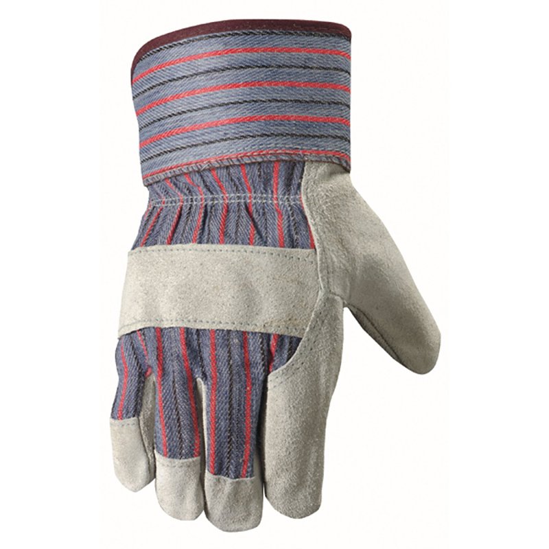 WELLS LAMONT Wells Lamont 12T Gunn-Cut, Men's, One-Size, Wing Thumb, Split Cowhide Leather, Gray/Multi-Color CLEANING & JANITORIAL SUPPLIES WELLS LAMONT
