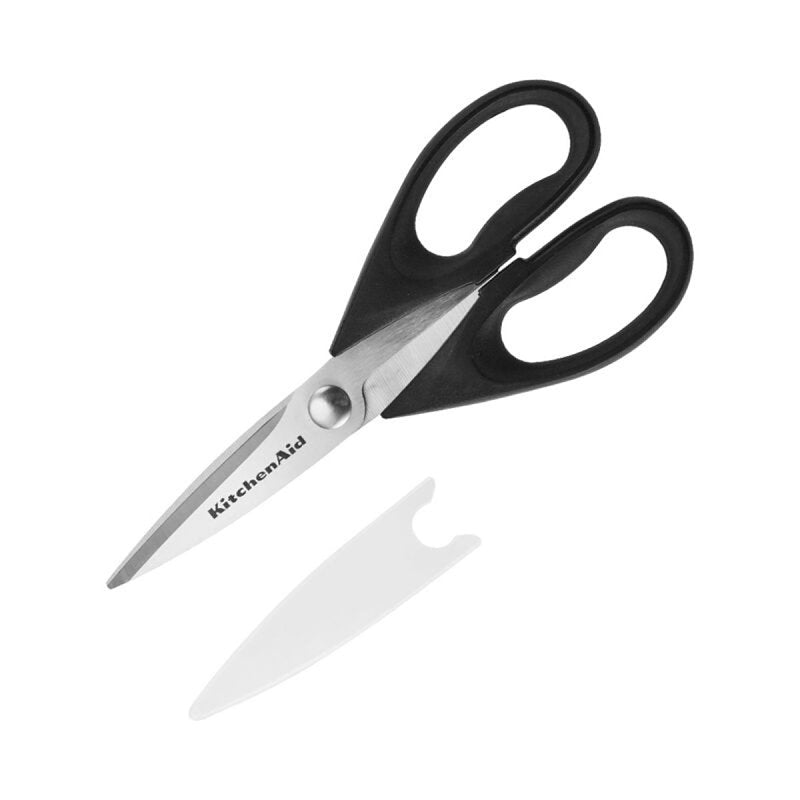 LIFETIME BRANDS KitchenAid KE351OHOBA Kitchen Shears, 4-1/2 in L Blade, Stainless Steel Blade, Plastic Handle, Black, 8-3/4 in OAL HOUSEWARES LIFETIME BRANDS