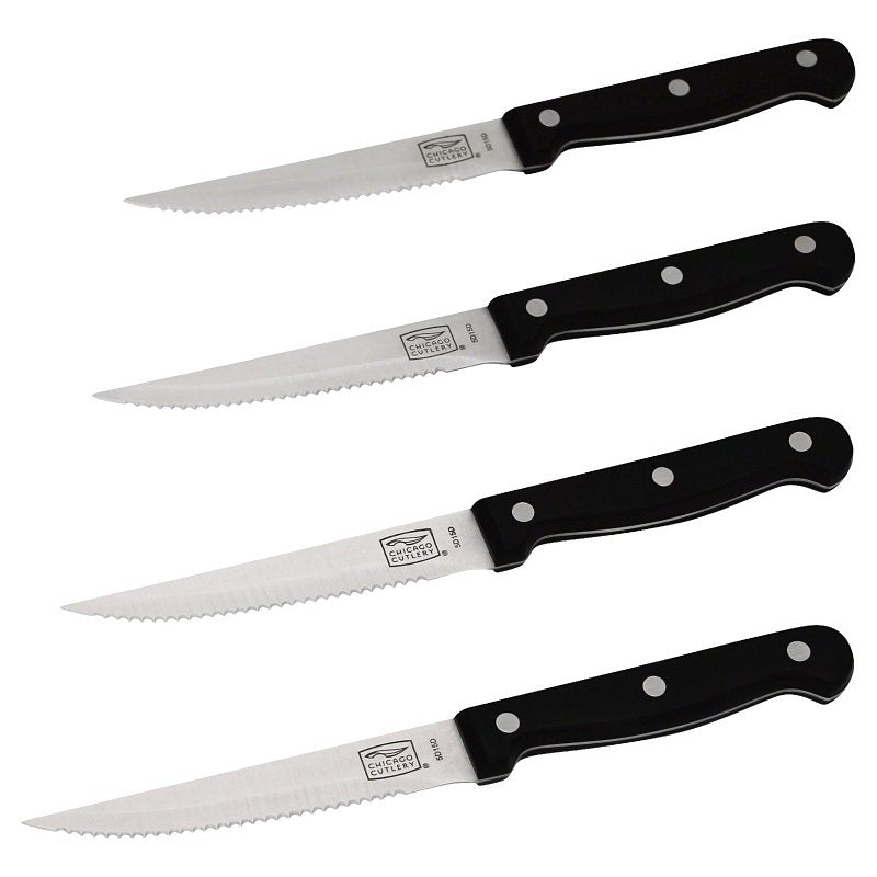 CHICAGO CUTLERY Chicago Cutlery Essentials Series 1094283 Steak Knife Set, 4-Piece, Polymer/Stainless Steel