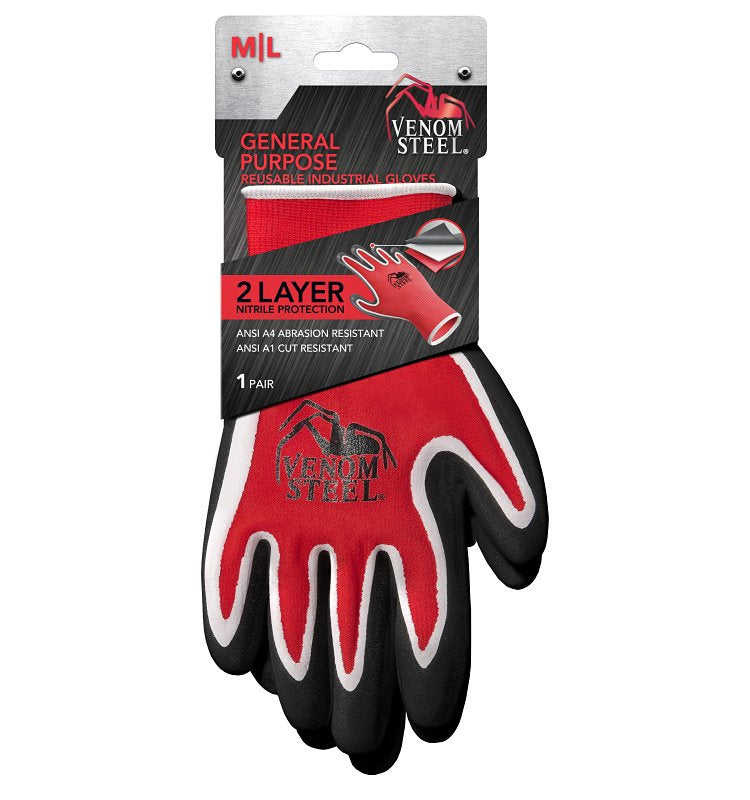 MEDLINE Medline VENGP100LV1 General-Purpose, Reusable Work Gloves, M/L