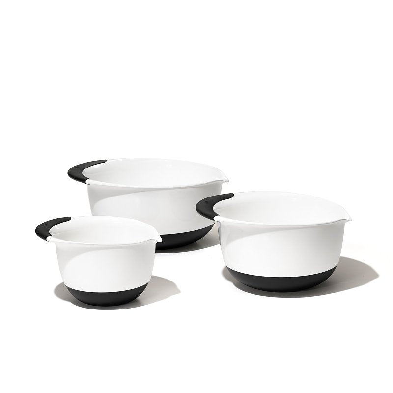 OXO INTERNATIONAL Good Grips 1066421 Mixing Bowl Set, Round, Plastic, Black/White HOUSEWARES OXO INTERNATIONAL