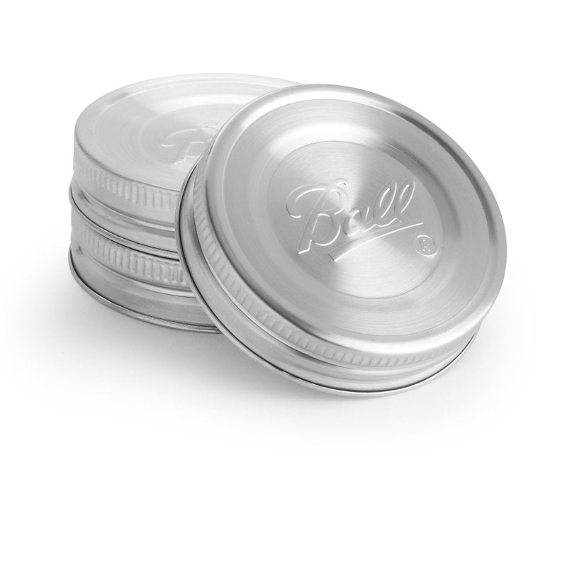 BALL Ball 2176672 Non-Canning Lid, Regular Mouth, Stainless Steel, 3/PK