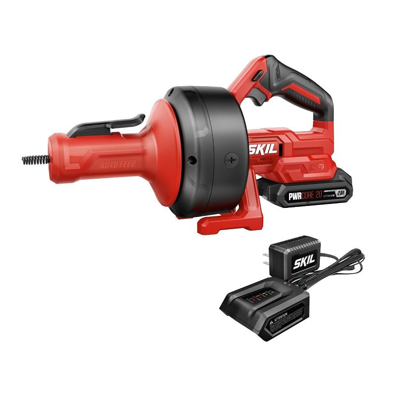 SKIL Skil AU0225D-12 Power Snake Drain Cleaner Kit, Battery, 1/4 in Dia Cable, 25 ft L Cable APPLIANCES & ELECTRONICS SKIL