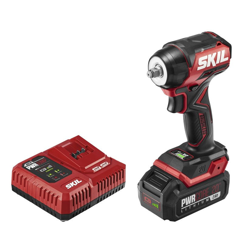SKIL Skil PWRCORE 20 IW6739B-10 Impact Wrench Kit, Battery Included, 20 V, 2 Ah, 3/8 in Drive, 2100, 3400, 3950 ipm IPM TOOLS SKIL