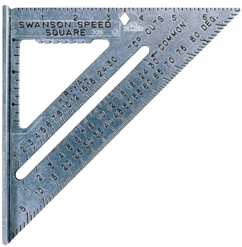 SWANSON TOOL Swanson Speed Series S0101-BULK Bulk Square, 1/8 in Graduation, Aluminum, 7-1/4 in L, 7 in W