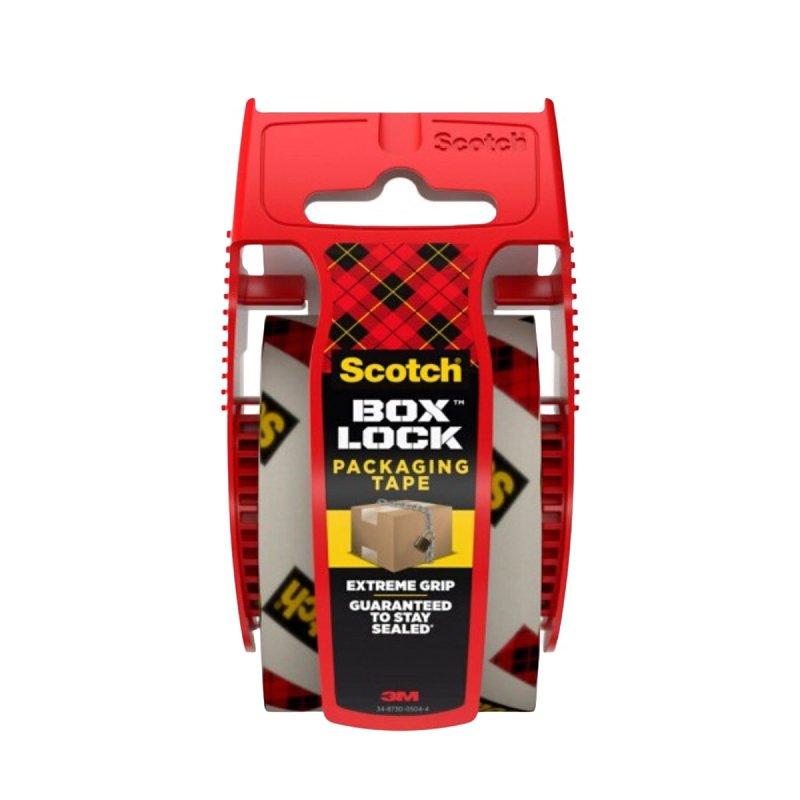 SCOTCH Scotch Box Lock 195-EF Packaging Tape, 22.2 yd L, 1.88 in W, Polypropylene Backing, Clear PAINT SCOTCH