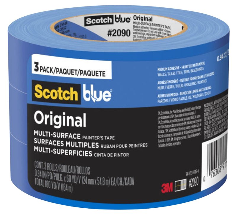 SCOTCH BLUE ScotchBlue 2090-24EC3 Painter's Tape, 60 yd L, 0.94 in W, Crepe Paper Backing, Blue PAINT SCOTCH BLUE