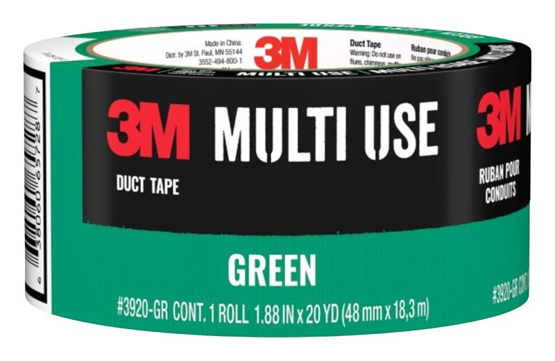 3M 3M Multi Use Series 3920-GR Colored Duct Tape, 20 yd L, 1.88 in W, Green
