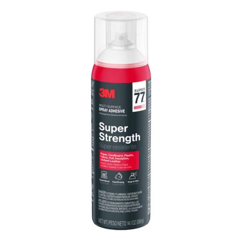 3M Super 77 77-NAT Multi-Surface Adhesive, Liquid, Solvent, White, 14.1 oz Aerosol Can PAINT 3M