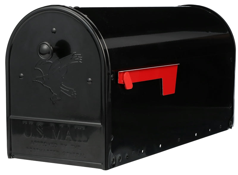 SOLAR GROUP Gibraltar Mailboxes OM160B01 Mailbox, 1475 cu-in Capacity, Steel, Powdered, 8-1/2 in W, 23.7 in D, 10.6 in H, Black
