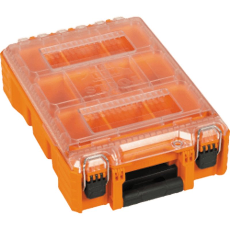 KLEIN Klein Tools MODbox 54808MB Half Width Tall Component Box, 20 lb, 4-Compartment, Polymer, Orange TOOLS KLEIN