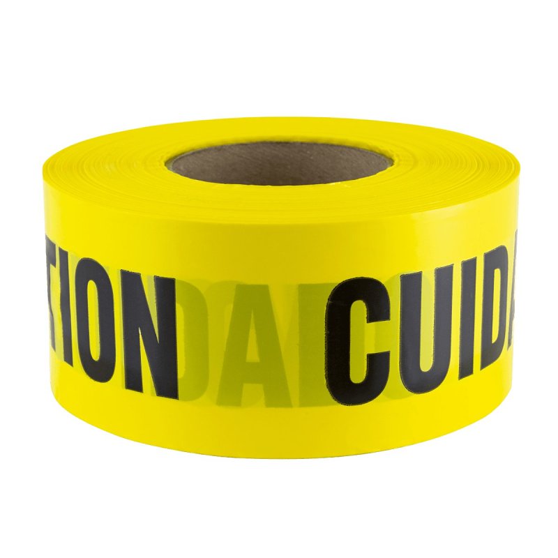 INTERTAPE POLYMER IPG 600CC 300 Barricade Ribbon, 300 ft L, 3 in W, Polyethylene Film Backing, Black/Yellow