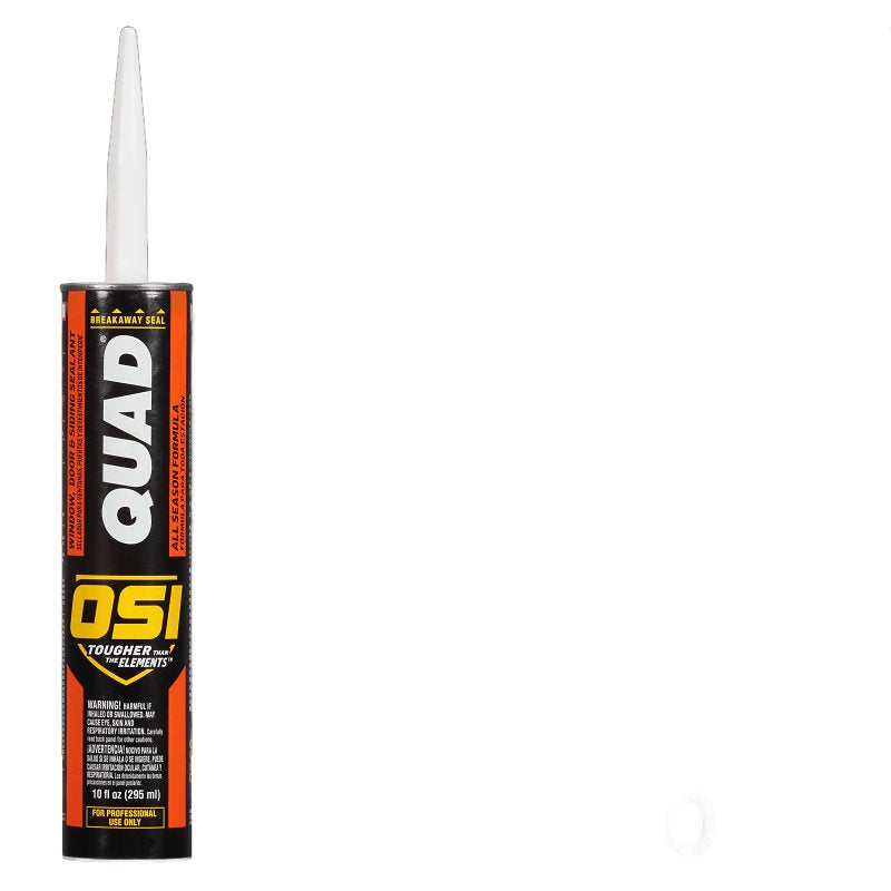 OSI OSI QUAD Series 1637190 Solvent Caulk, Black, 7 to 14 days Curing, 20 to 120 deg F, 10 fl-oz, Cartridge