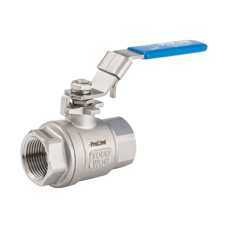 B & K INDUSTRIES ProLine Series 7690SST Series 107-714SS Ball Valve, 3/4 in Connection, FIP, 1000 psi Pressure, Handle Actuator