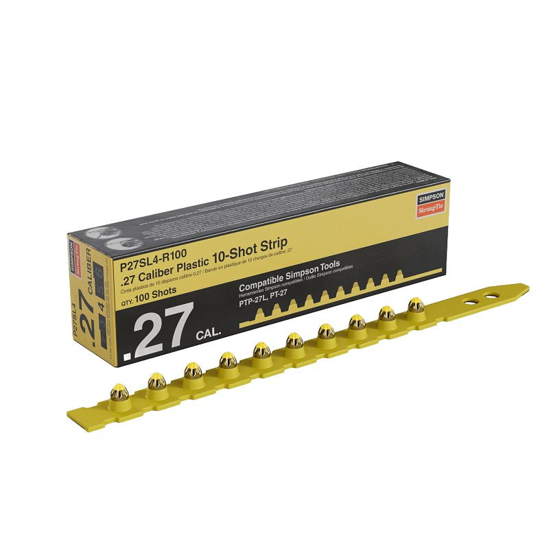 SIMPSON STRONG-TIE Simpson Strong-Tie P27SL4-R100 Strip Load, 0.27 Caliber, Power Level: 4, Yellow Code, 10-Load HARDWARE & FARM SUPPLIES SIMPSON STRONG-TIE